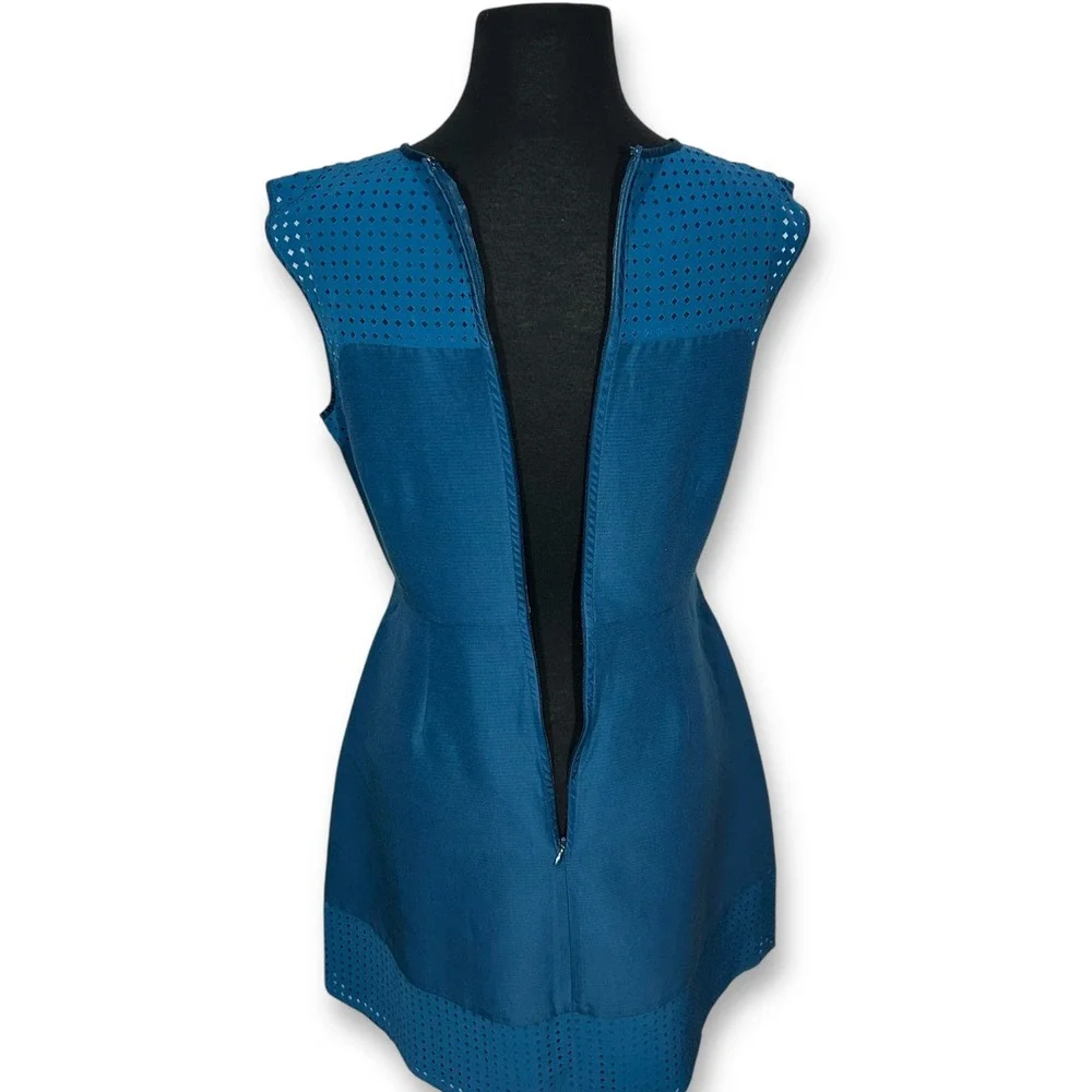 EUC J. Crew Fit‎ & Flare Mini Dress Sleeveless Teal Blue Party Cocktail Womens 6